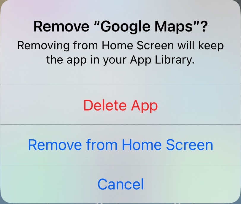 How to remove an app from the iPhone screen without deleting it.