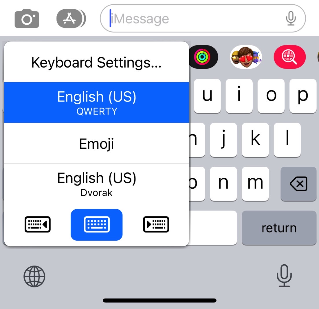 You can get to the Keyboard settings directly from the iPhone's keyboard.