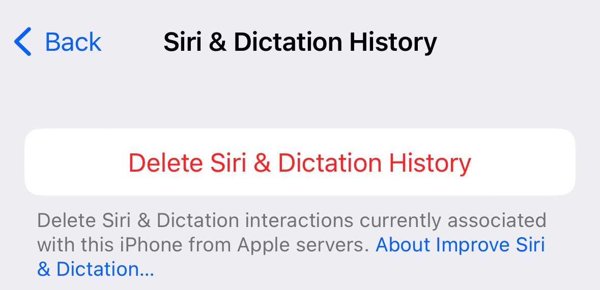 Delete your Siri & Dictation history from iPhone.