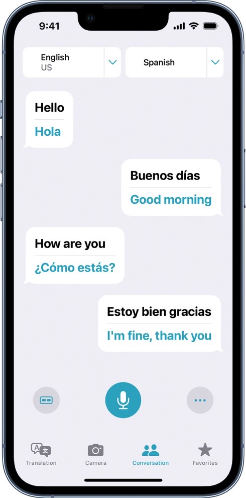 iPhone's default Translate app supports conversations.