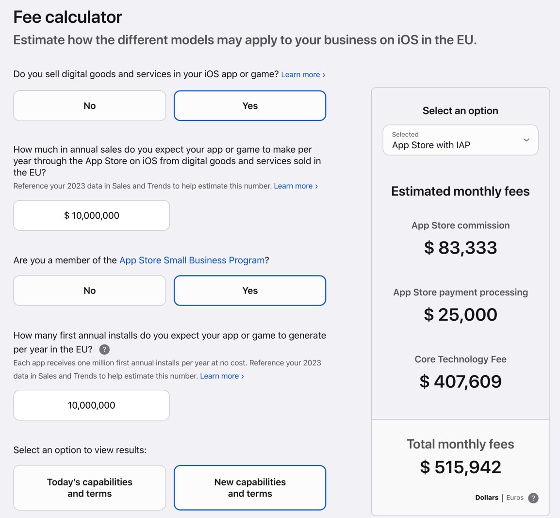 New DMA App Store terms.