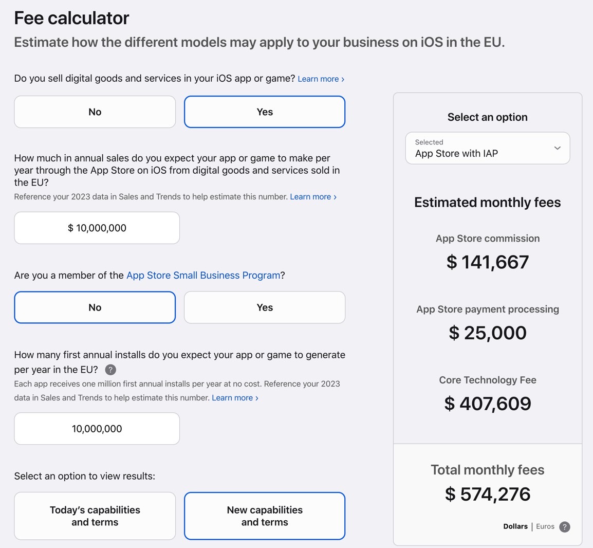 New DMA App Store terms.