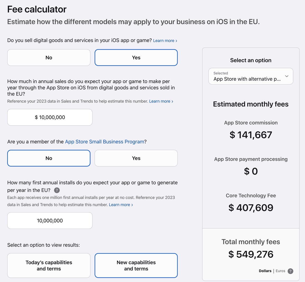 New DMA App Store terms.