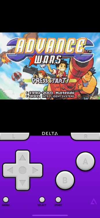 Advance Wars running in the Delta Emulator