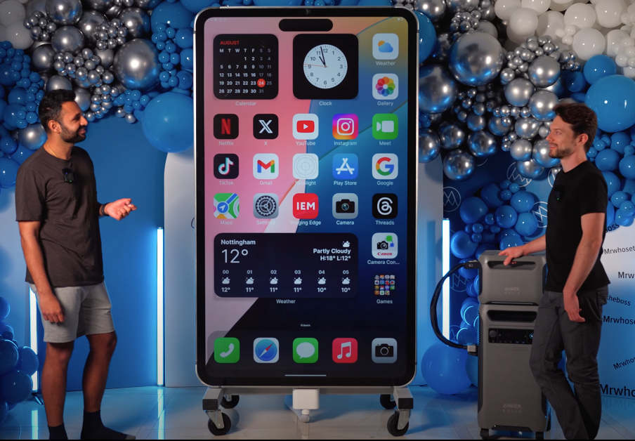 YouTubers built a six foot tall working replica of Apple’s iPhone 15 Pro Max