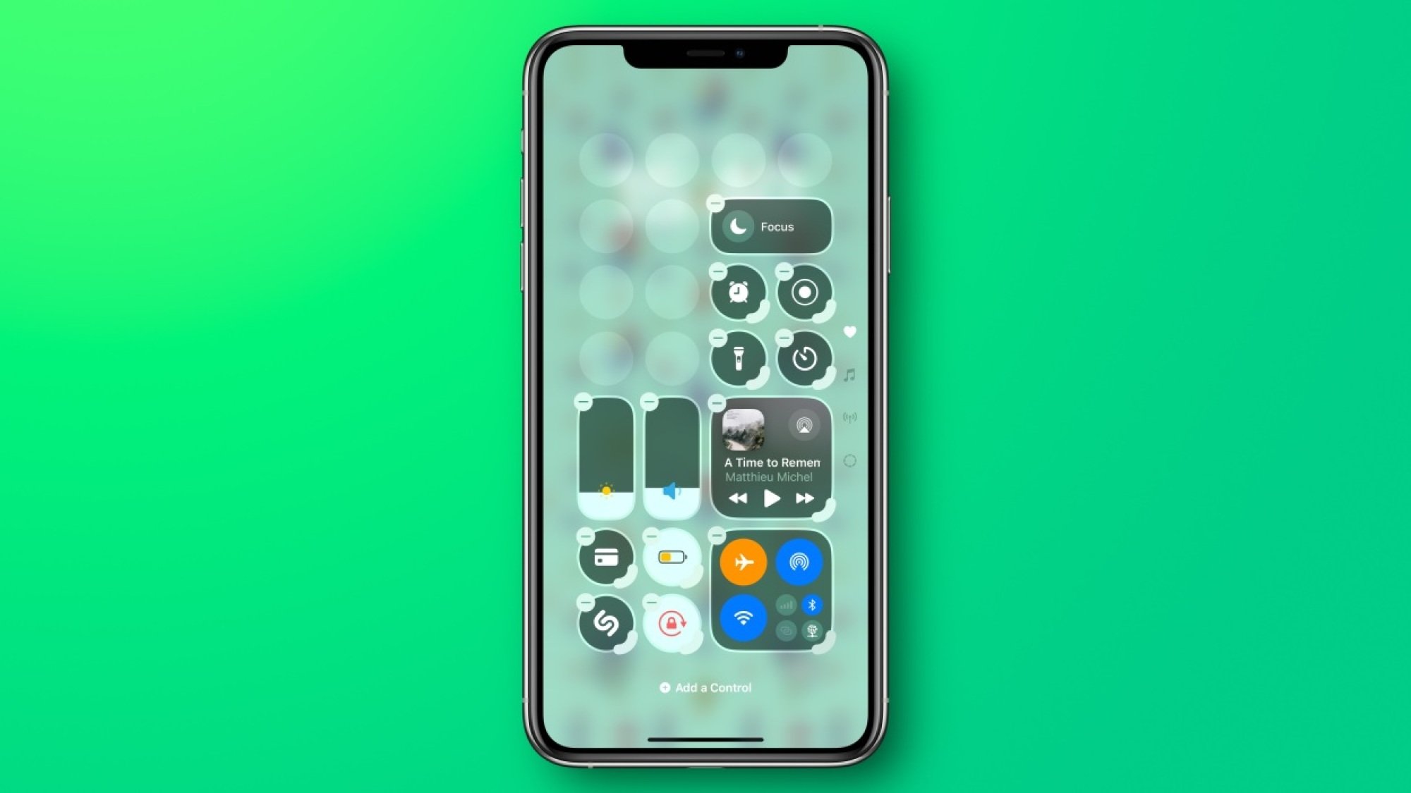 A revamped Control Center layout in iOS 18.