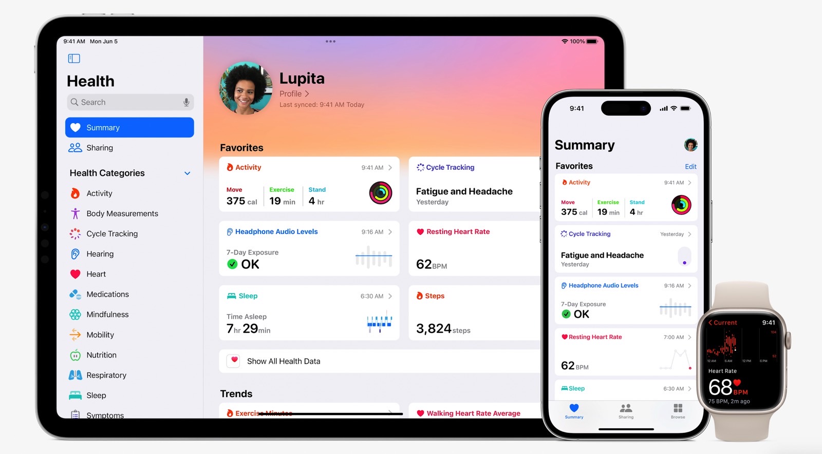 iPadOS 17 brings a new Health app for iPad.