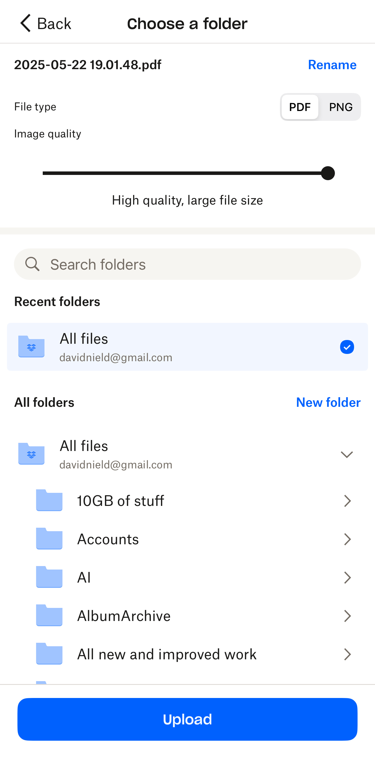 Features for Dropbox.