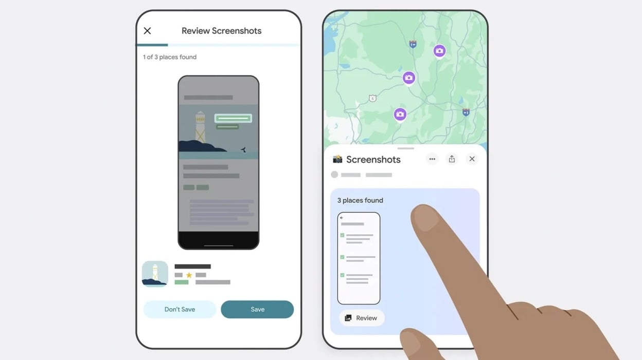 Adding locations via screenshots in Google Maps