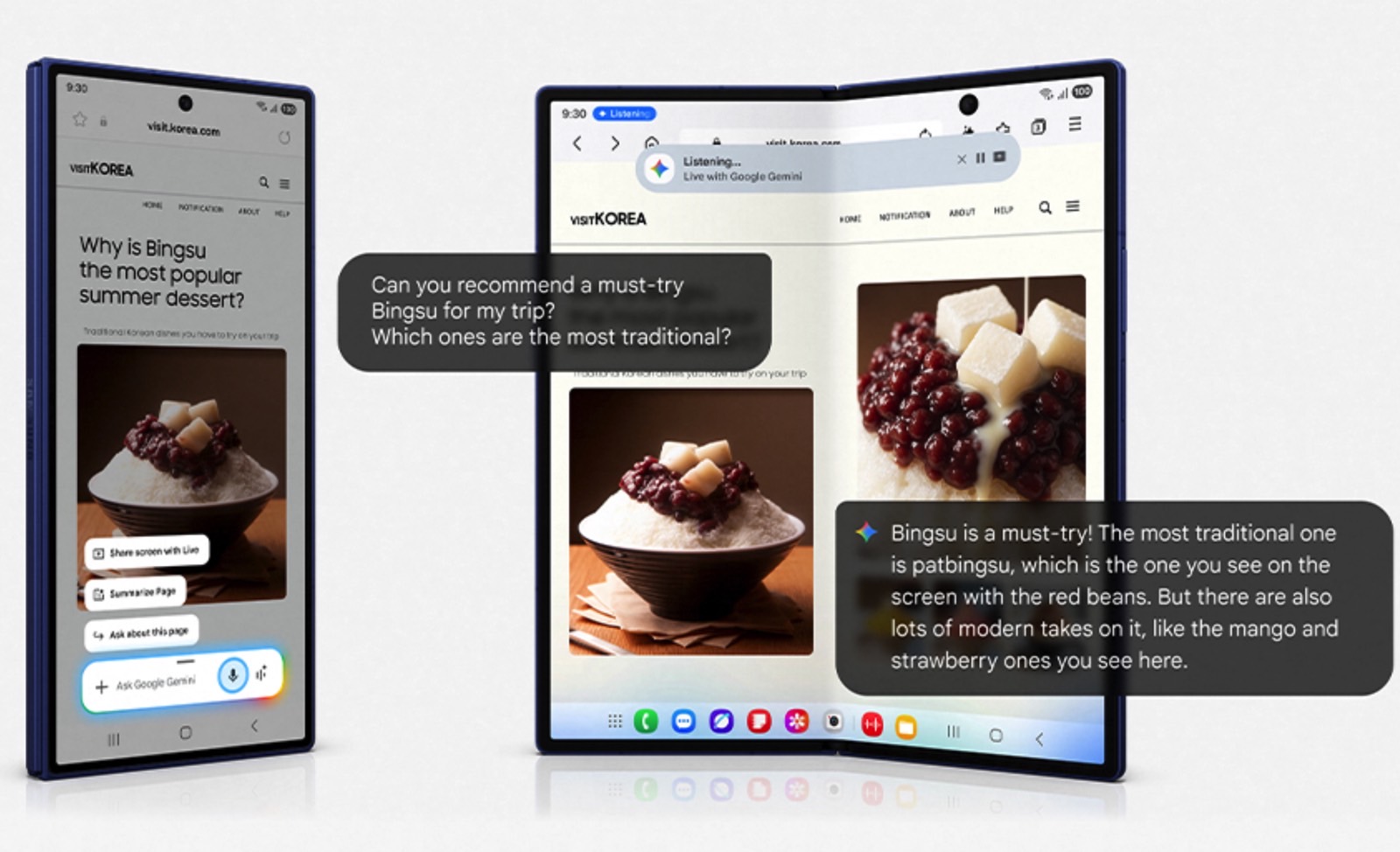 Google Gemini on the Galaxy Z Fold 7.