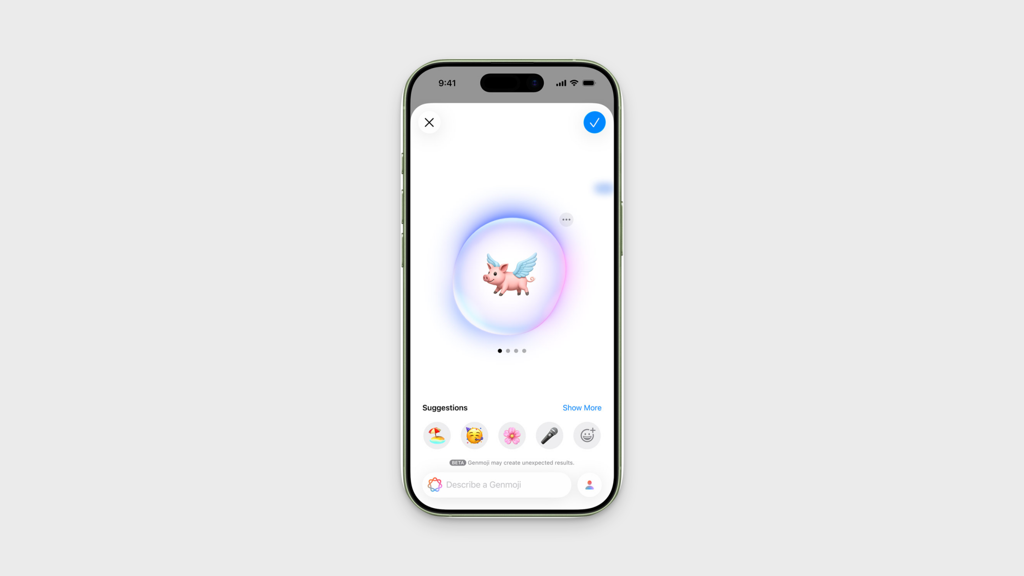 An iPhone 17 with Apple Intelligence being used.