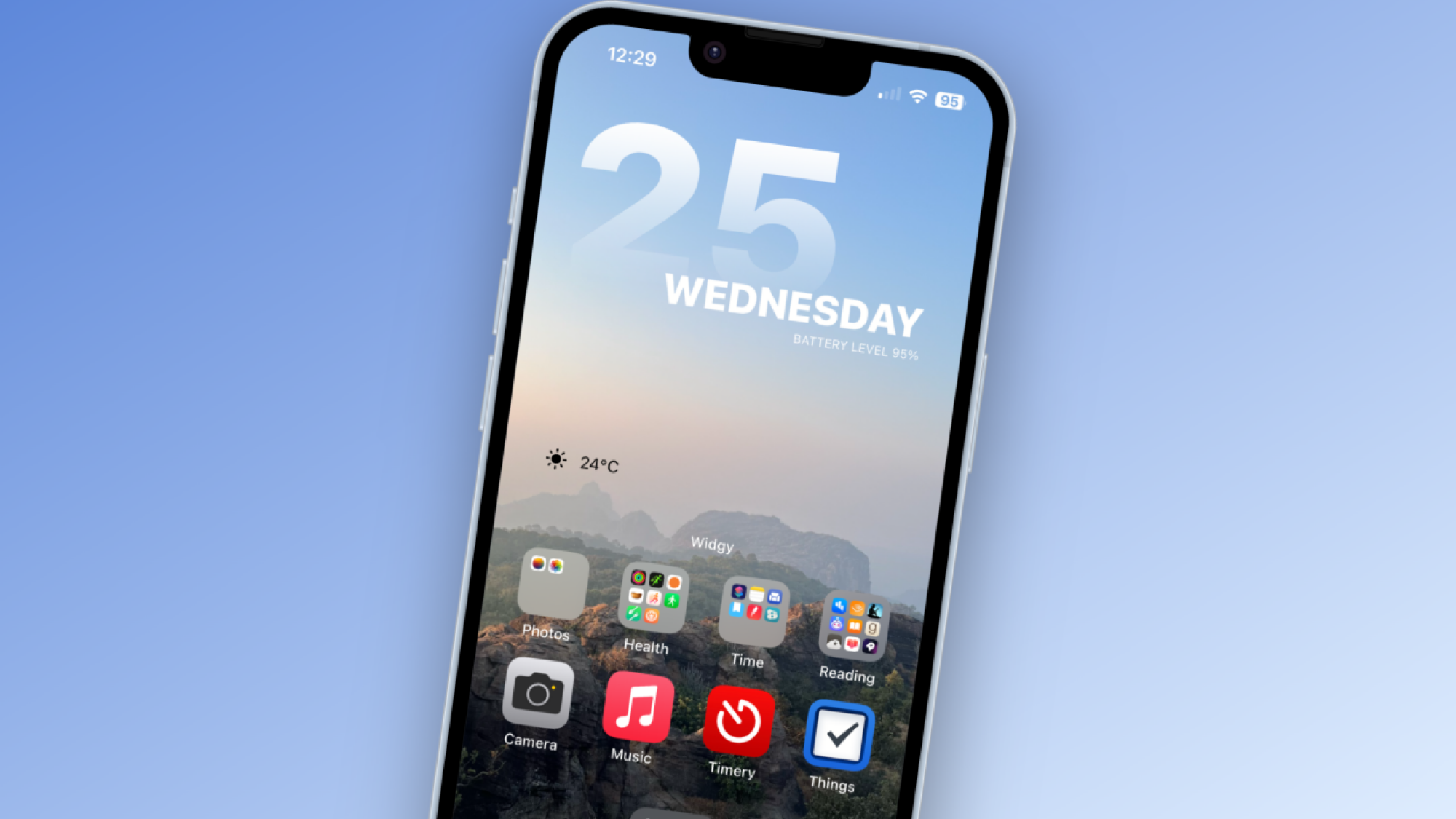 Widgy widget stup on iPhone
