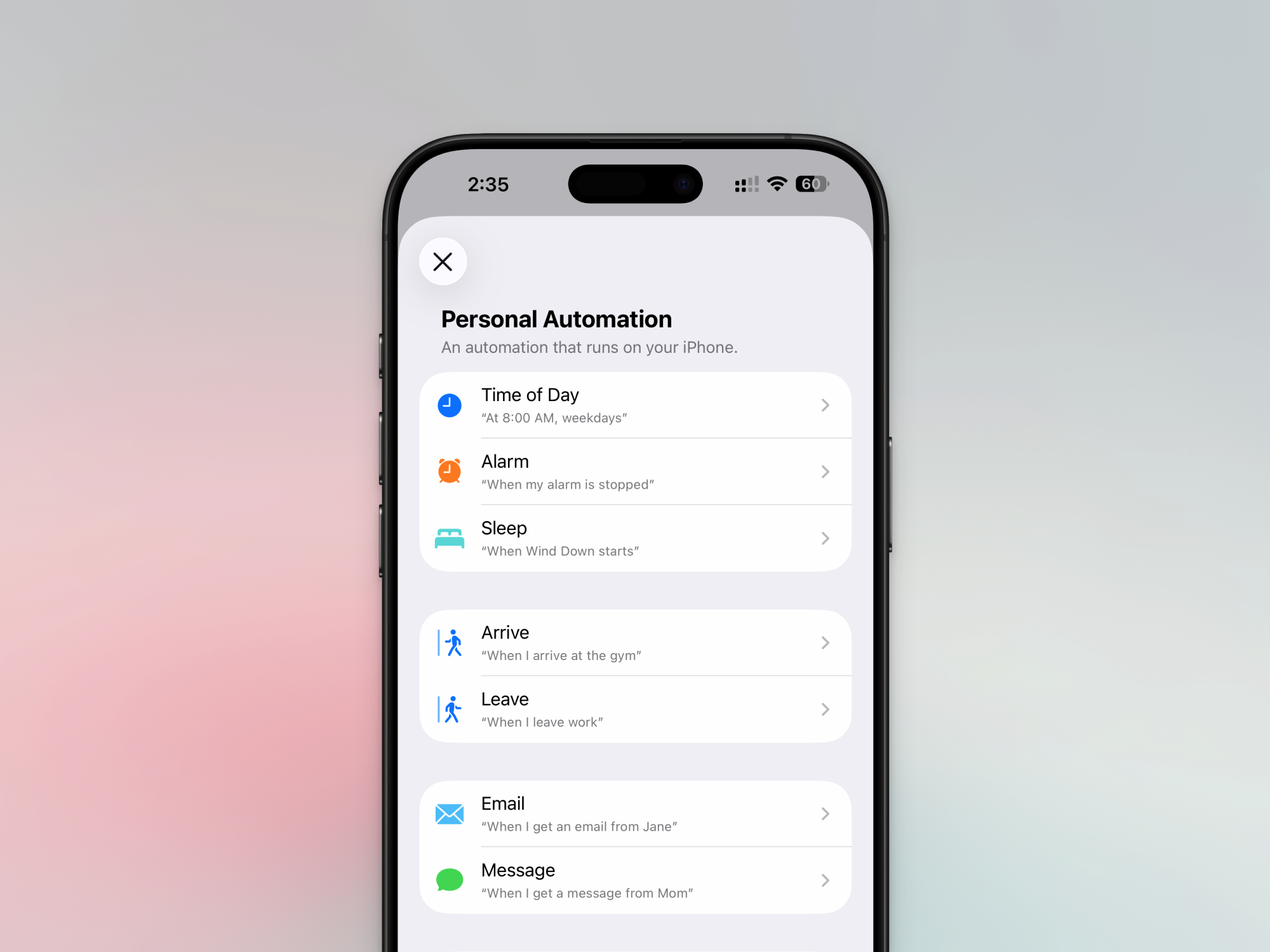 iPhone Personal Automations