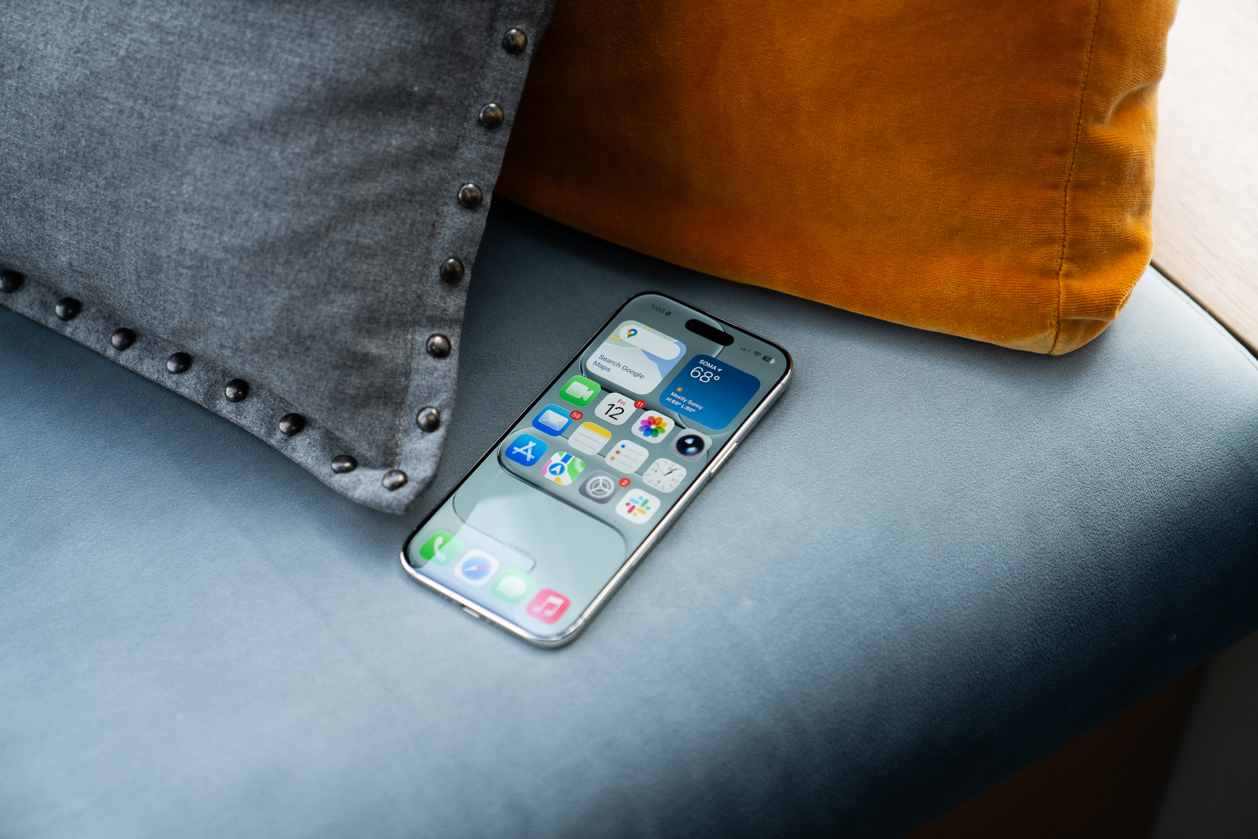 iPhone Air on a couch