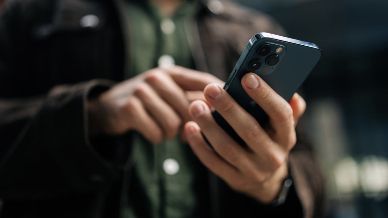 Person using an iPhone