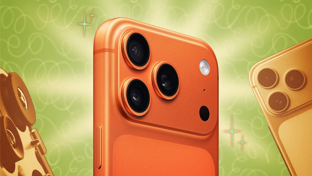 three iphone 17 pros in orange