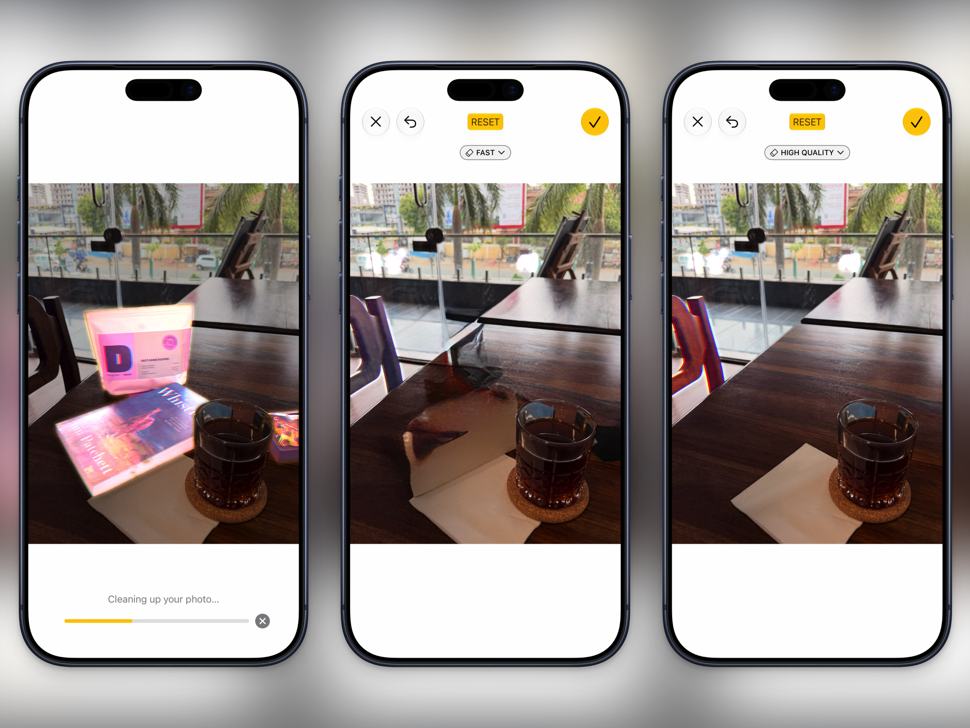 Clean Up feature in Apple Photos app.
